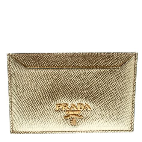 gold prada card holder|prada card holder wallet.